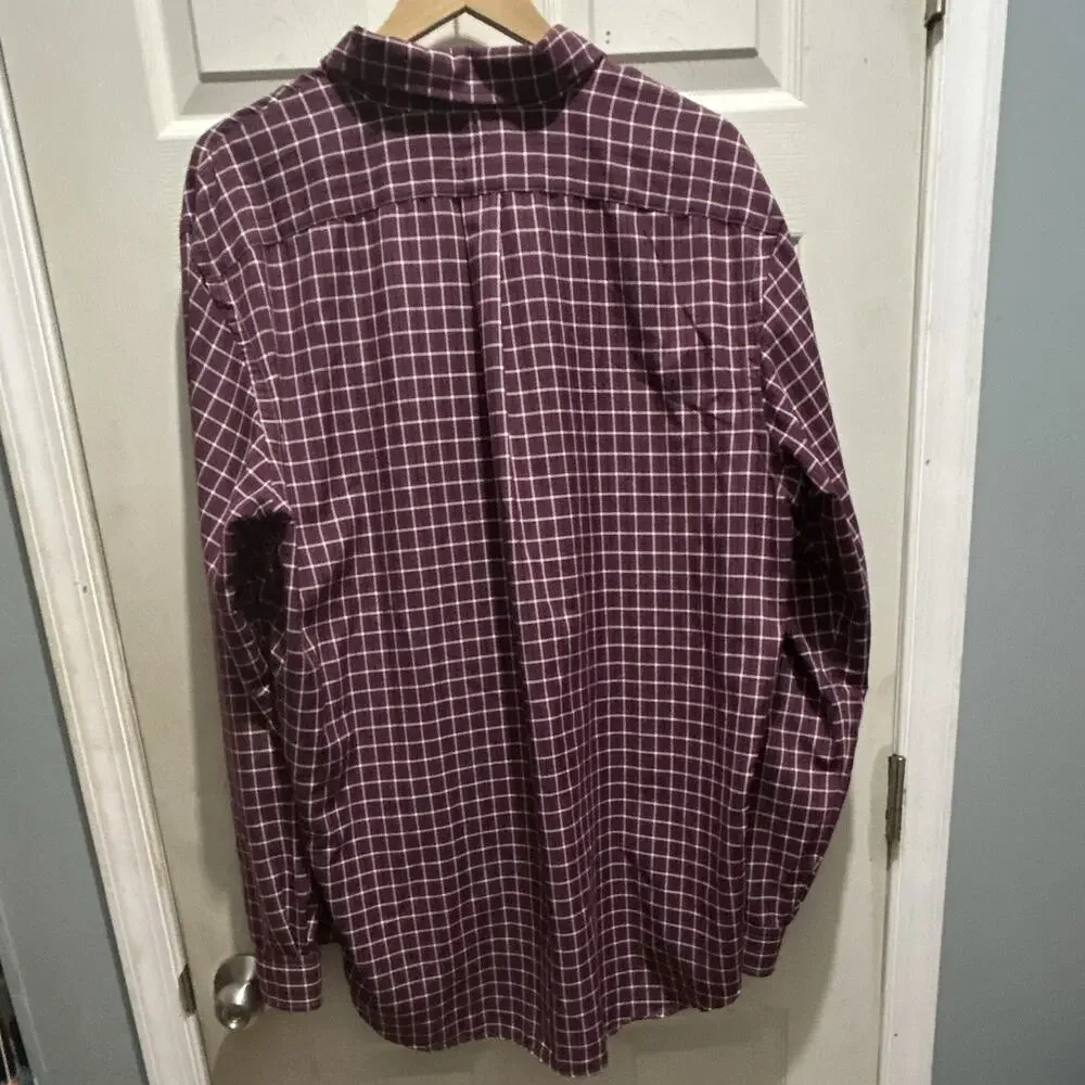 Polo Ralph Lauren Classic Fit Performance 2XL Burgundy Check Long Sleeve Shirt